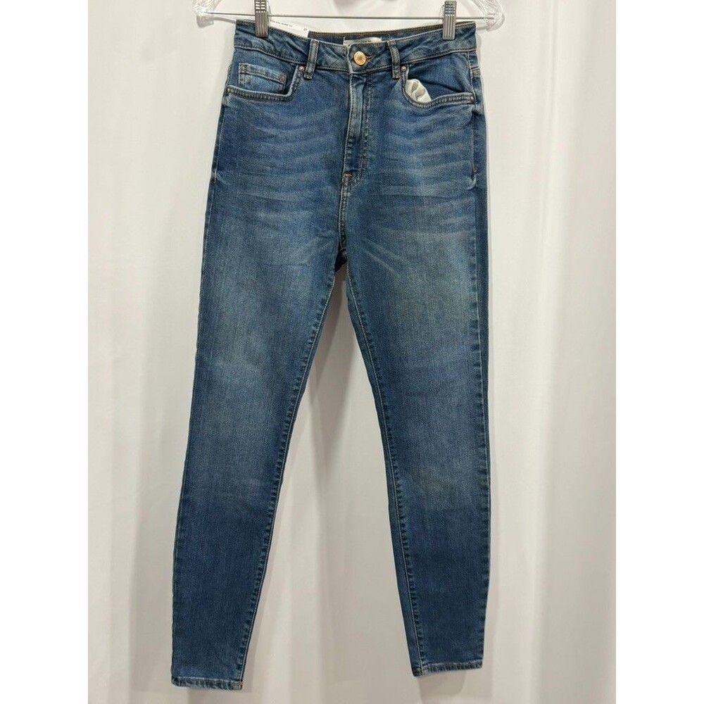 Forever 21 Women’s 27 High Rise Skinny Fit Jeans Medium Denim Distressed 658